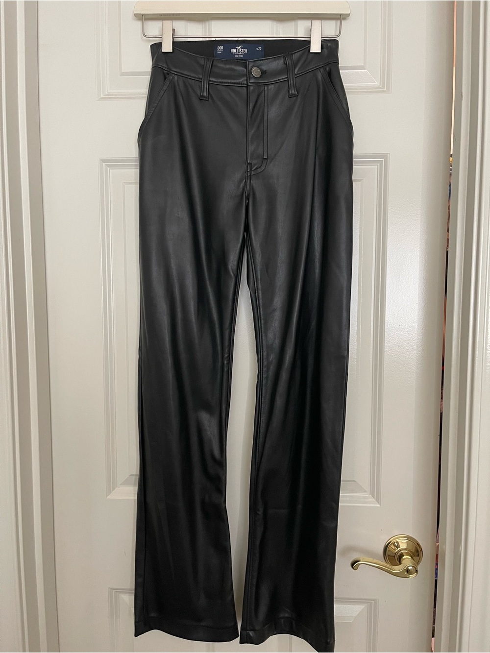 Women’s high-rise Black Faux Leather Jeans 00R
